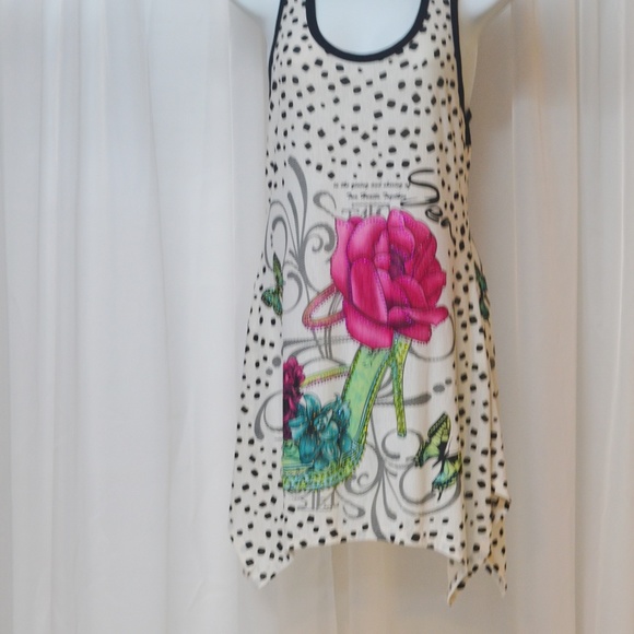 JPL Tops - DPL NY SILKY DRESS TANK LACE Back Embellished Xl